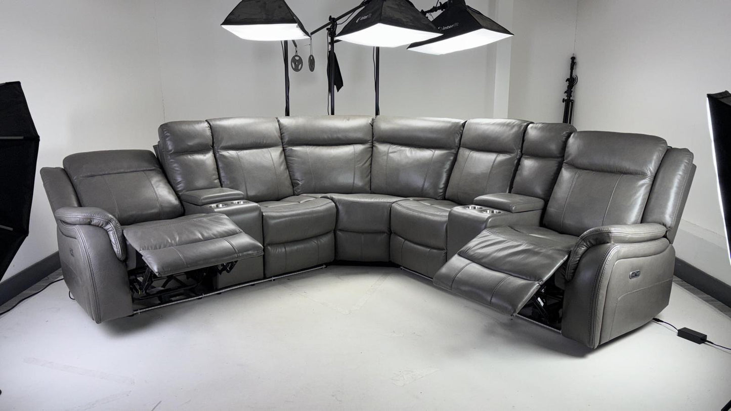 Lily Electric Recliner Corner Sofa Grey