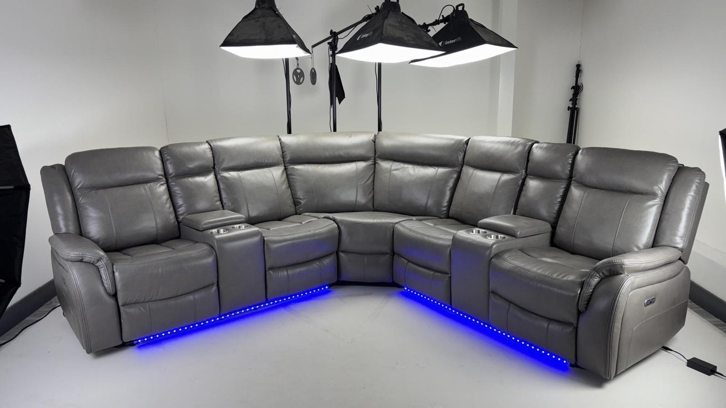 Lily Electric Recliner Corner Sofa Grey
