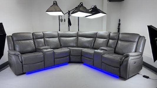 Lily Electric Recliner Corner Sofa Grey