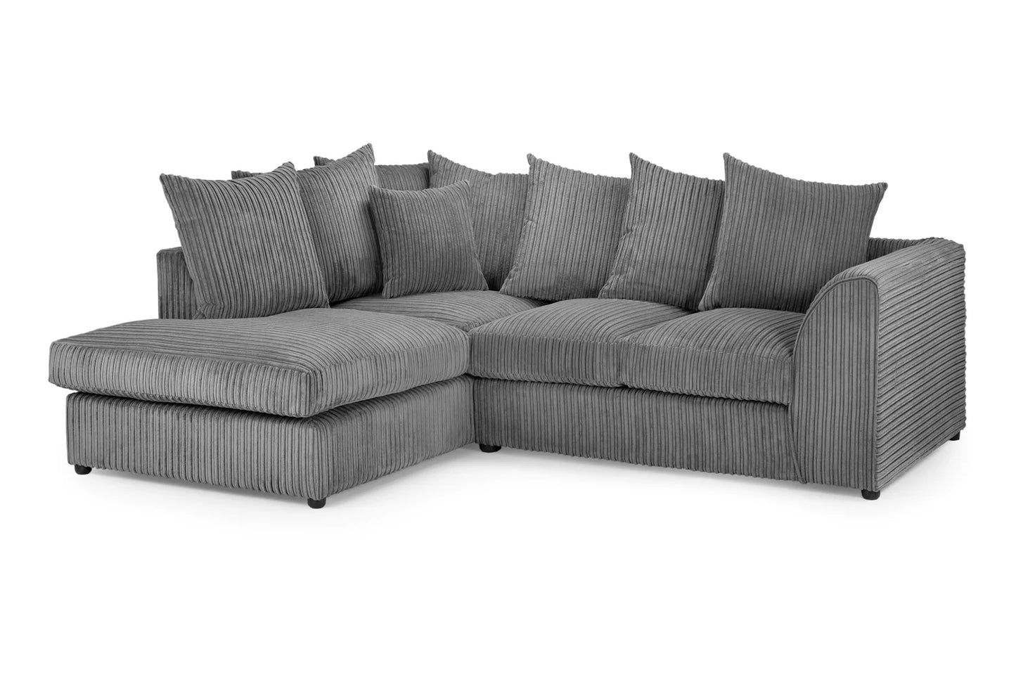 Harley Jumbo Cord Grey Corner Sofa