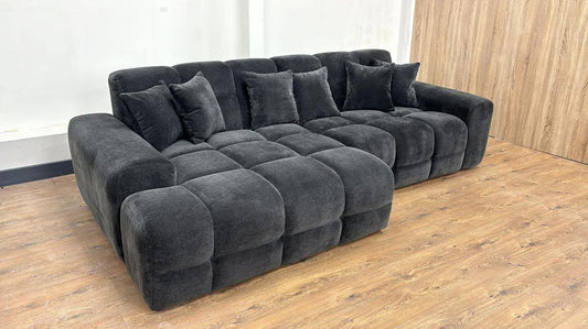 Jacob Corner Sofa Black Left Hand