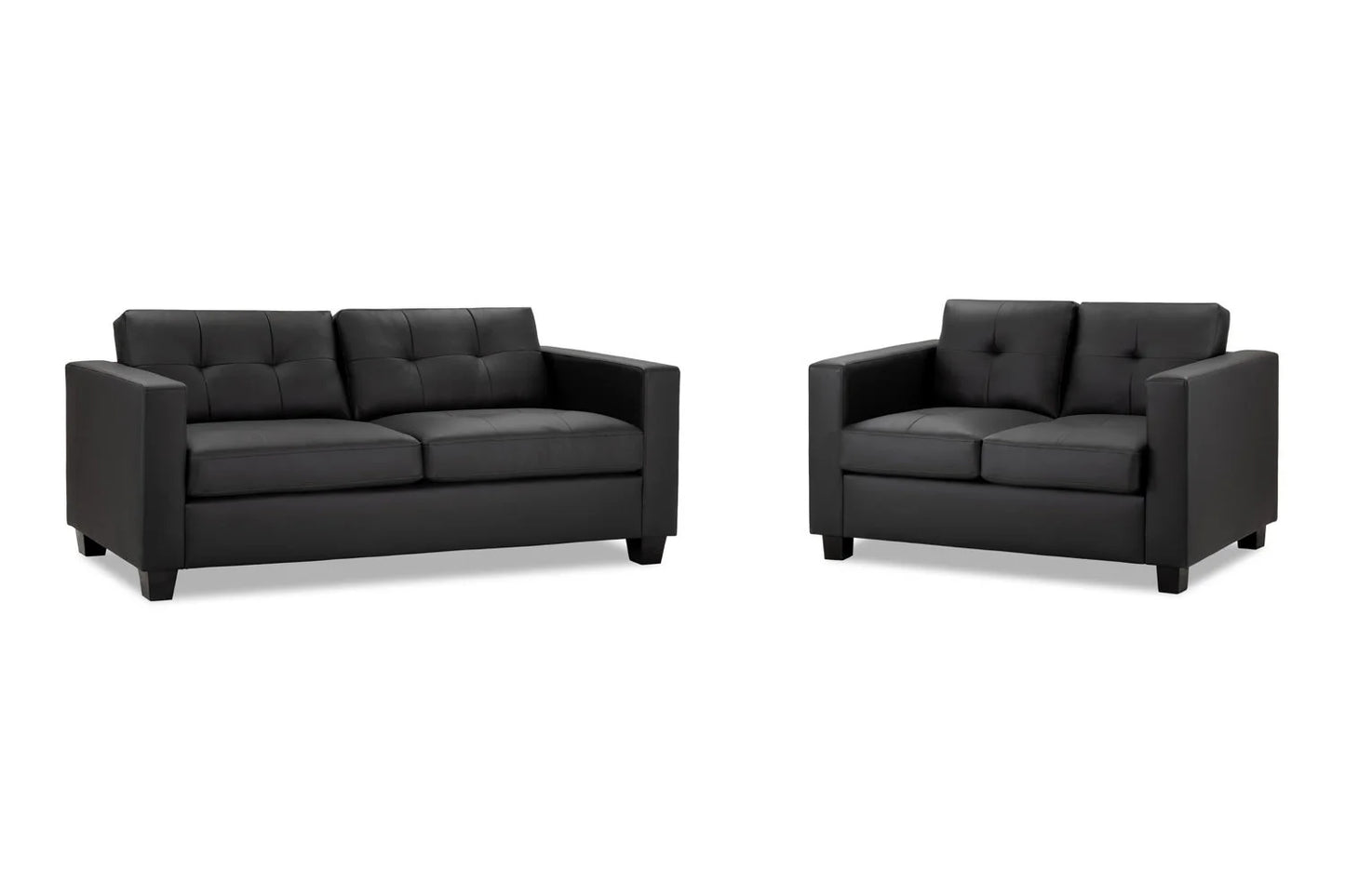 Jerry Sofa Set 3+2 Black Leather