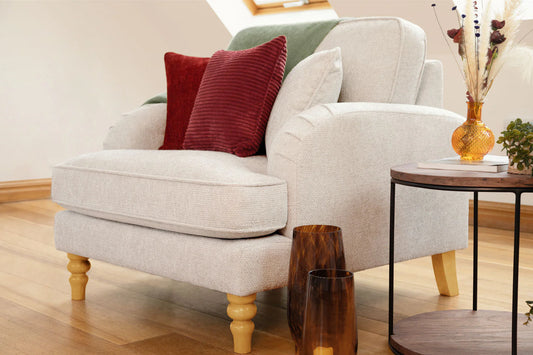 Rupert Armchair Beige & Grey