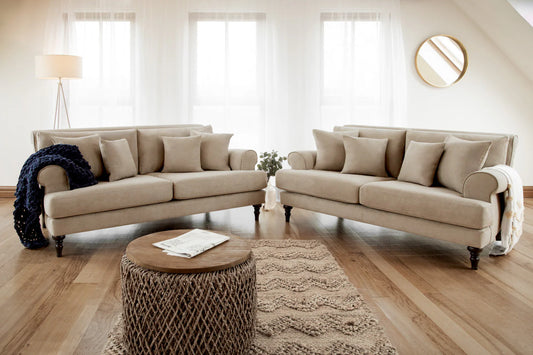 Summer 3+2 Sofa Set Beige & Grey