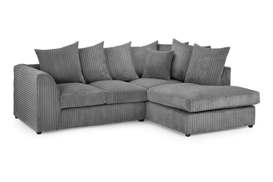 Harley Jumbo Cord Grey Corner Sofa