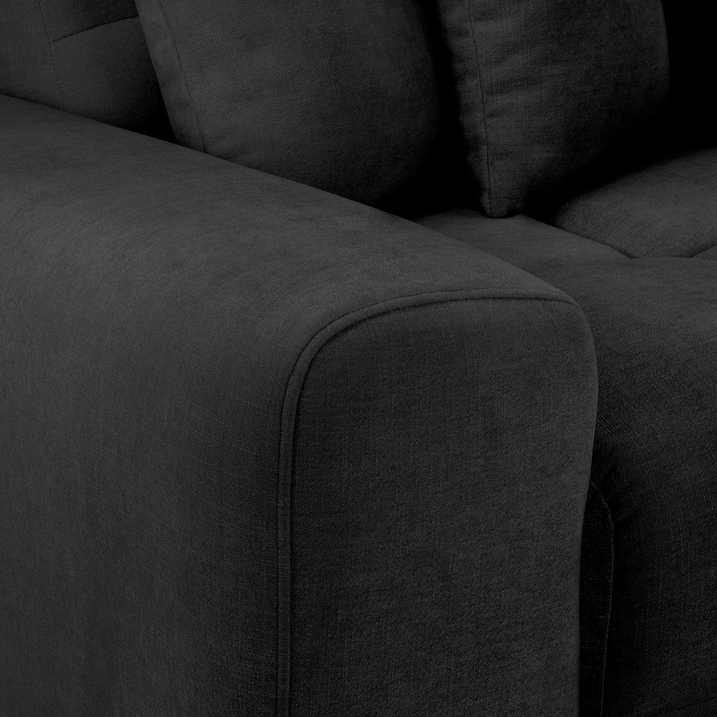 Jacob Black Corner Sofa Right Hand