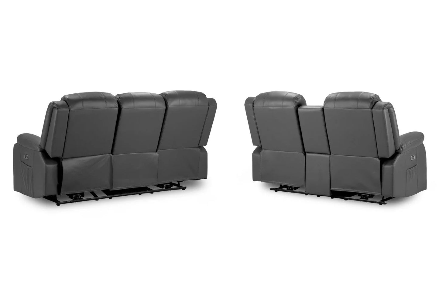 Otto Electric Recliner 3+2 Sofa Set Black & Grey