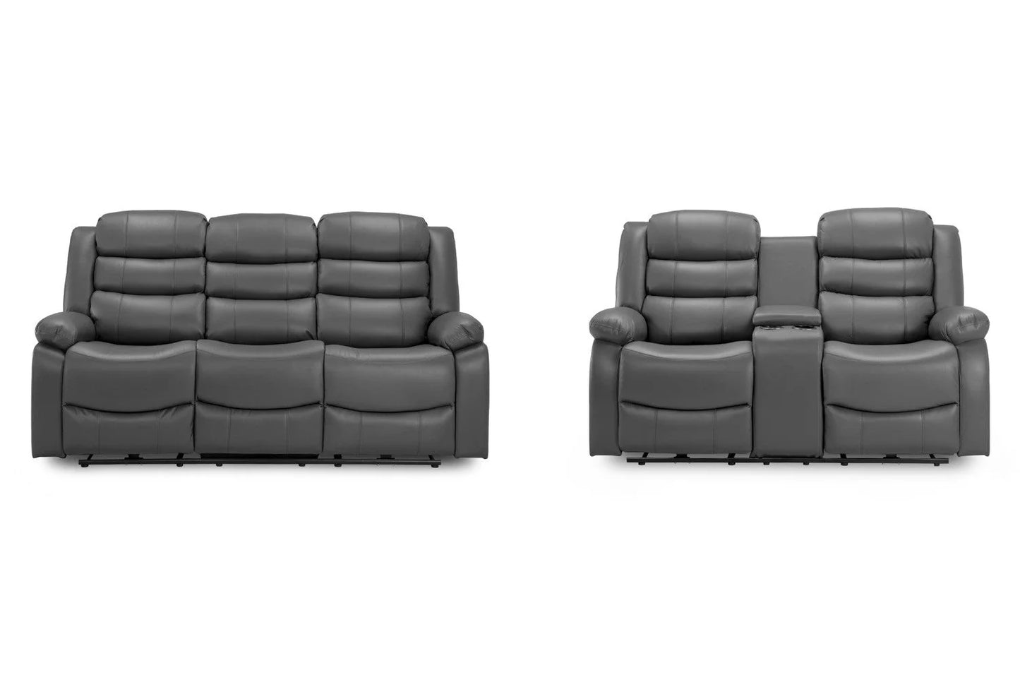 Otto Electric Recliner 3+2 Sofa Set Black & Grey