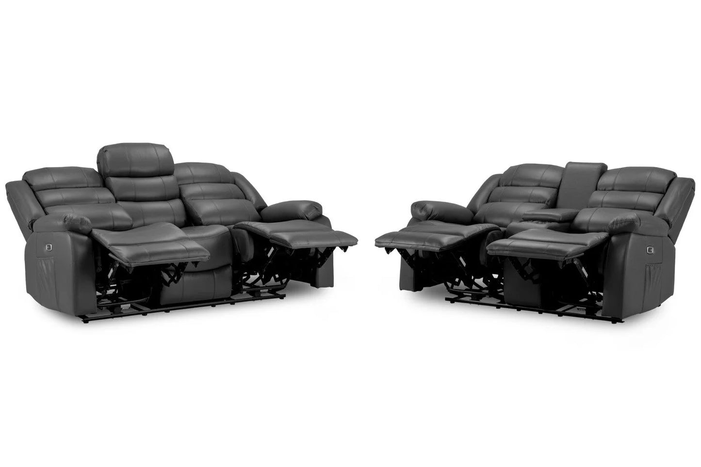 Otto Electric Recliner 3+2 Sofa Set Black & Grey