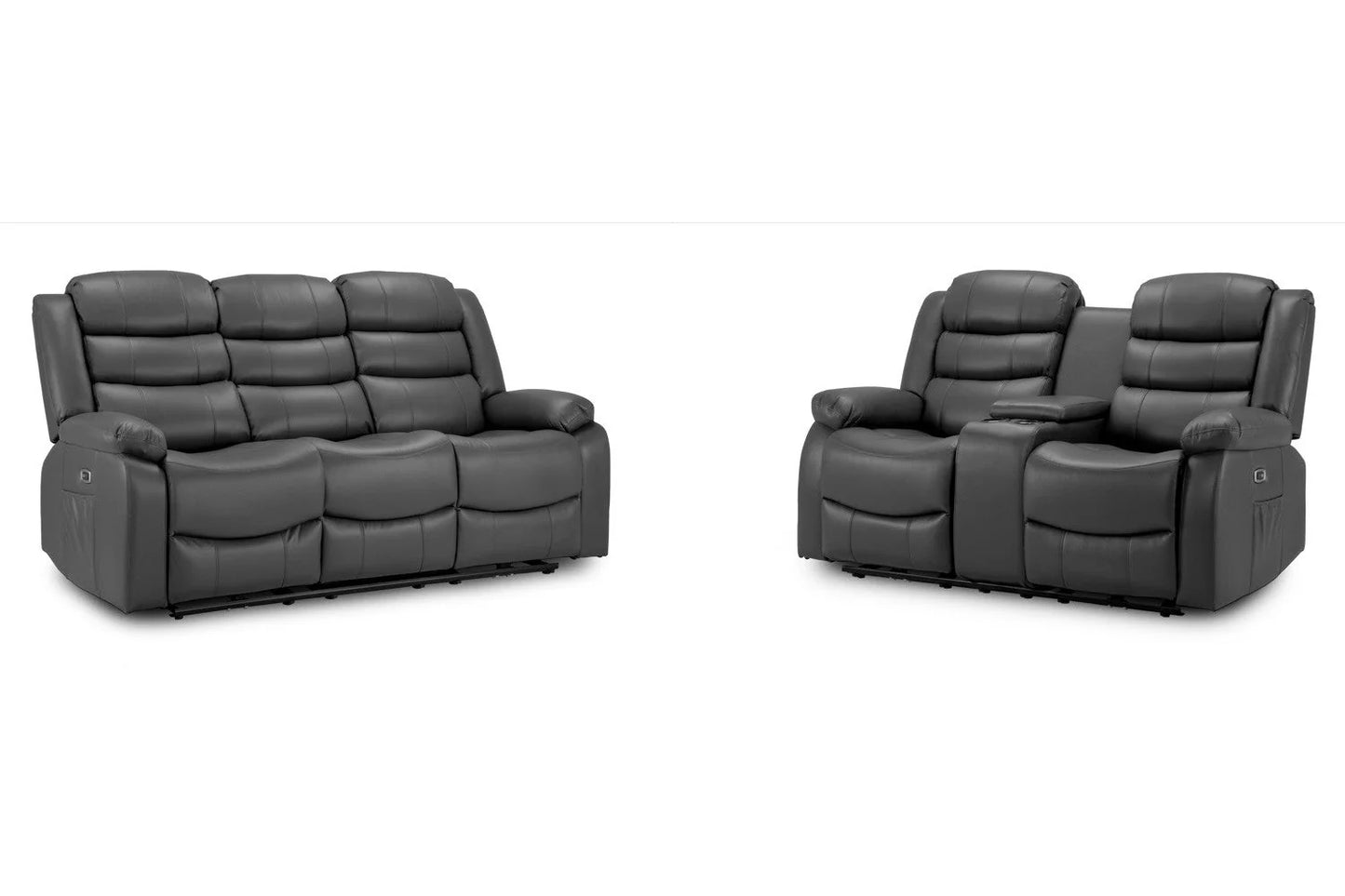 Otto Electric Recliner 3+2 Sofa Set Black & Grey