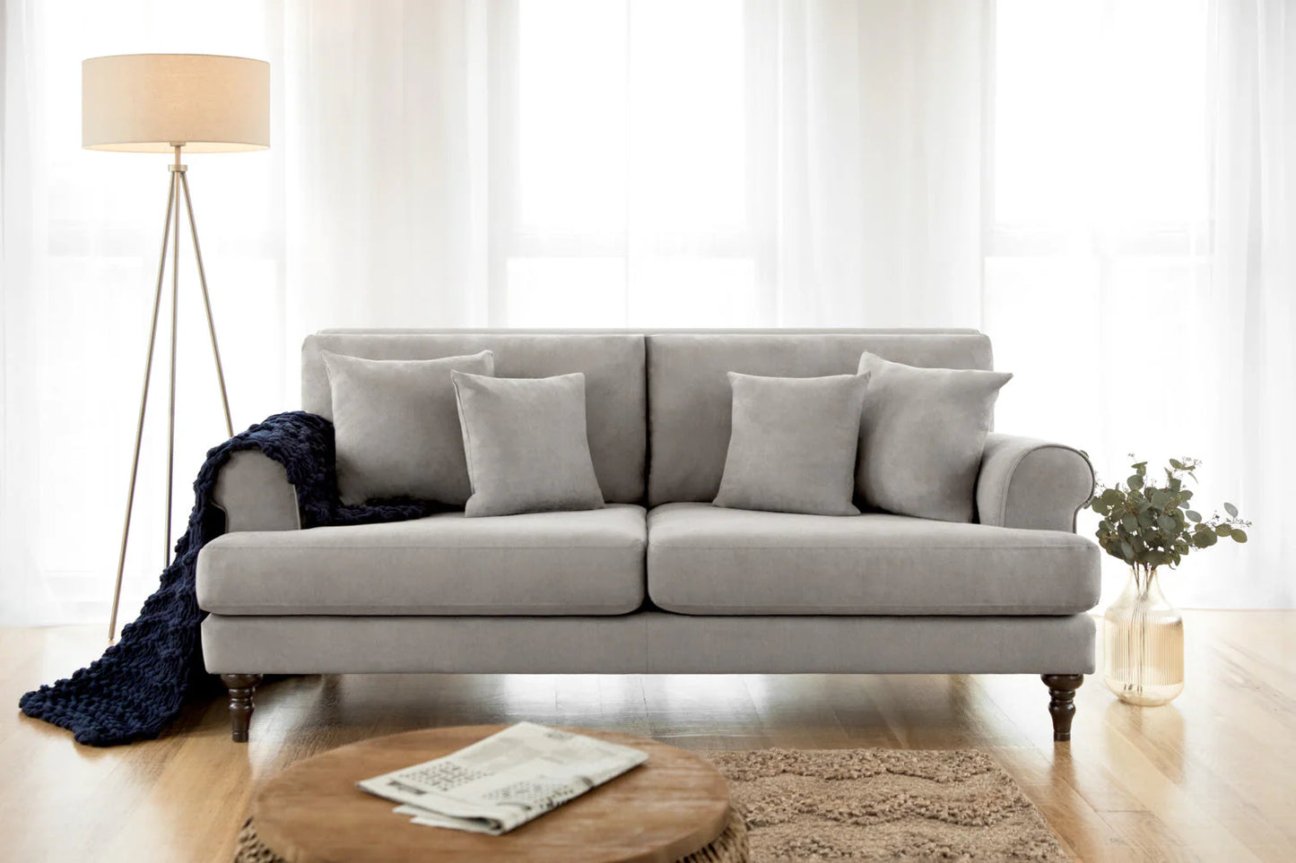 Summer 3 Seater Sofa Beige & Grey